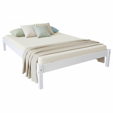 Pat matrimonial Transilvan, Sally, Lemn Masiv, Model 1/1, 160x200 cm, Alb