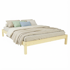 Pat matrimonial Transilvan, Sally, Lemn Masiv, Model 1/1, 160x200 cm, Natur