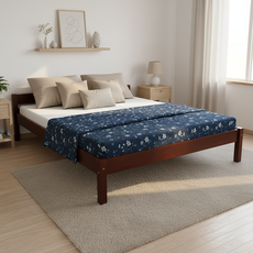 Double Bed Sally, Transilvan, Solid Wood, Model 2/1, 140x200 cm, Cherry