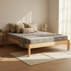 Pat matrimonial Transilvan, Sally, Lemn Masiv, Model 2/1, 140x200 cm, Lacuit