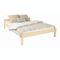 Pat matrimonial Transilvan, Sally, Lemn Masiv, Model 2/1, 140x200 cm, Natur