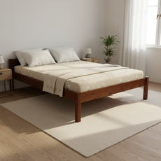 Pat matrimonial Transilvan, Sally, Lemn Masiv, Model 2/1, 140x200 cm, Nuc