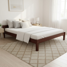 Double Bed Sally, Transilvan, Solid Wood, Model 2/1, 160x200 cm, Cherry