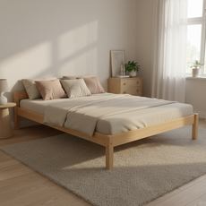 Pat matrimonial Transilvan, Sally, Lemn Masiv, Model 2/1, 160x200 cm, Lacuit