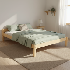 Pat matrimonial Transilvan, Sally, Lemn Masiv, Model 2/1, 160x200 cm, Natur