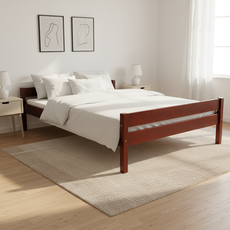 Double Bed Sally, Transilvan, Solid Wood, Model 2/2, 140x200 cm, Cherry