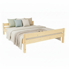 Pat matrimonial Transilvan, Sally, Lemn Masiv, Model 2/2, 140x200 cm, Lacuit