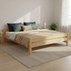 Pat matrimonial Transilvan, Sally, Lemn Masiv, Model 2/2, 160x200 cm, Lacuit