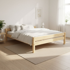 Pat matrimonial Transilvan, Sally, Lemn Masiv, Model 2/2, 160x200 cm, Natur