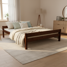 Double Bed Sally, Transilvan, Solid Wood, Model 2/2, 160x200 cm, Walnut