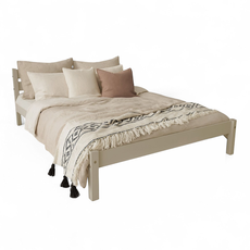 Pat matrimonial Transilvan, Sally, Lemn Masiv, Model 3/1, 140x200 cm, Cappuccino
