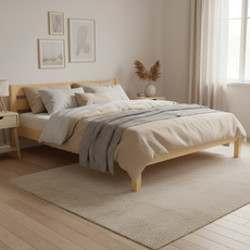 Double Bed Sally, Transilvan, Solid Wood, Model 3/1, 140x200 cm, Lacquered