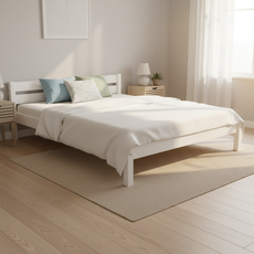 Double Bed Sally, Transilvan, Solid Wood, Model 3/1, 160x200 cm, White