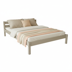 Pat matrimonial Transilvan, Sally, Lemn Masiv, Model 3/1, 160x200 cm, Cappuccino