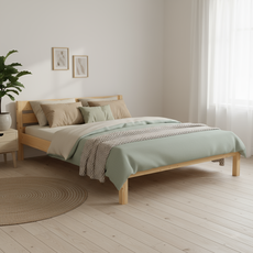 Pat matrimonial Transilvan, Sally, Lemn Masiv, Model 3/1, 160x200 cm, Natur