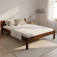 Pat matrimonial Transilvan, Sally, Lemn Masiv, Model 3/1, 160x200 cm, Nuc