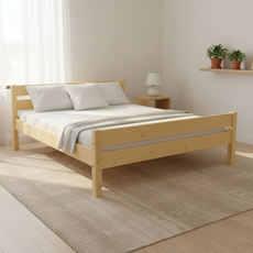 Pat matrimonial Transilvan, Sally, Lemn Masiv, Model 3/2, 160x200 cm, Lacuit