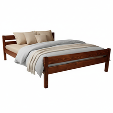 Pat matrimonial Transilvan, Sally, Lemn Masiv, Model 3/2, 160x200 cm, Nuc