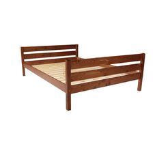 Double Bed Sally, Transilvan, Solid Wood, Model 3/3, 140x200 cm, Walnut