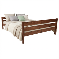 Pat matrimonial Transilvan, Sally, Lemn Masiv, Model 3/3, 160x200 cm, Nuc