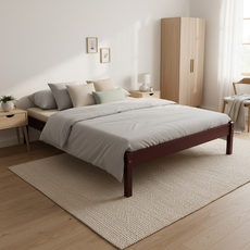 Double Bed Sally, Transilvan, Solid Wood, Model 1/1, 140x200 cm, Cherry