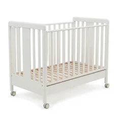 Patut Bebe Premium, Clasico Duo, BabyDreams, cu Sertar, Lemn Masiv, Design Elegant Italia, 130x70x96 cm, Alb