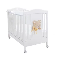 Baby Bed, BabyDreams, Trudi, Drawer, Solid Wood, Italian Design, 133x71x106 cm, White-Beige
