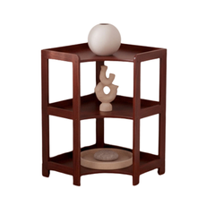 Shelf Elisse, Transilvan, 3 Levels, Inside Corner Shelf, Solid Wood, 60x60x88 cm, Cherry