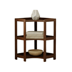 Shelf Elisse, Transilvan, 3 Levels, Inside Corner Shelf, Solid Wood, 60x60x88 cm, Walnut