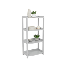 Shelf Elisse, Transilvan, 4 Levels, Solid Wood, 60x39x127 cm, Grey