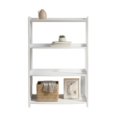 Shelf Elisse, Transilvan, 4 Levels, Solid Wood, 80x39x127 cm, White
