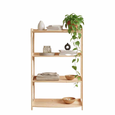 Shelf Elisse, Transilvan, 4 Levels, Solid Wood, 80x39x127 cm, Natural Wood