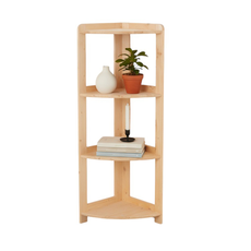Shelf Elisse, Transilvan, 4 Levels, Outside Corner Shelf, Solid Wood, 37x37x127 cm, Lacquered