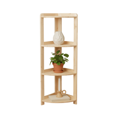 Shelf Elisse, Transilvan, 4 Levels, Outside Corner Shelf, Solid Wood, 37x37x127 cm, Natural Wood
