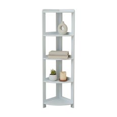 Shelf Elisse, Transilvan, 5 Levels, Outside Corner Shelf, Solid Wood, 37x37x165 cm, Grey