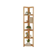 Shelf Elisse, Transilvan, 6 Levels, Outside Corner Shelf, Solid Wood, 37x37x203 cm, Lacquered