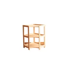 Shelf Elisse, Transilvan, 3 Levels, Inside Corner Shelf, Solid Wood, 60x60x88 cm, Natural Wood