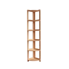 Shelf Elisse, Transilvan, 6 Levels, Outside Corner Shelf, Solid Wood, 37x37x203 cm, Natural Wood