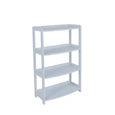 Shelf Elisse, Transilvan, 4 Levels, Solid Wood, 80x39x127 cm, Grey