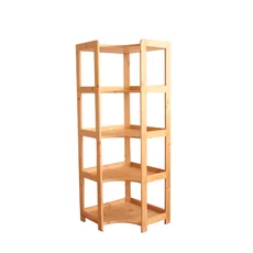 Shelf Elisse, Transilvan, 5 Levels, Inside Corner Shelf, Solid Wood, 60x60x165 cm, Lacquered