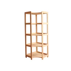 Shelf Elisse, Transilvan, 5 Levels, Inside Corner Shelf, Solid Wood, 60x60x165 cm, Natural Wood