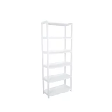 Shelf Elisse, Transilvan, 6 Levels, Solid Wood, 80x39x203 cm, White