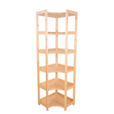 Shelf Elisse, Transilvan, 6 Levels, Inside Corner Shelf, Solid Wood, 60x60x203 cm, Lacquered