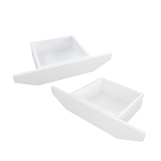 Set 2 Sertare pentru Masa Transformabila Hugo, Masa de Cafea si Masa Dining, 2 in 1, Transilvan, Lemn Masiv, 62x33x12 cm, Alb