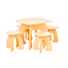 Set Transilvan, Honey, Masuta cu 4 scaunele, Pentru copii, 60x60x50 cm, Lacuit