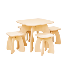 Set Transilvan, Honey, Masuta cu 4 scaunele, Pentru copii, 60x60x50 cm, Lacuit