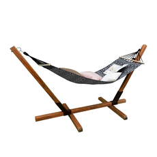 Függőágy tartó Premium Transilvan, Massiv fa, függőággyal, 320x136 cm, Fehér-Fekete