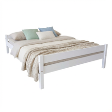 Pat matrimonial Transilvan, Sally, Lemn Masiv, Model 2/2, 140x200 cm, Alb