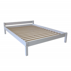 Double Bed Sally, Transilvan, Solid Wood, Model 2/1, 140x200 cm, White