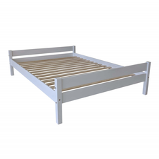 Double Bed Sally, Transilvan, Solid Wood, Model 2/2, 140x200 cm, White